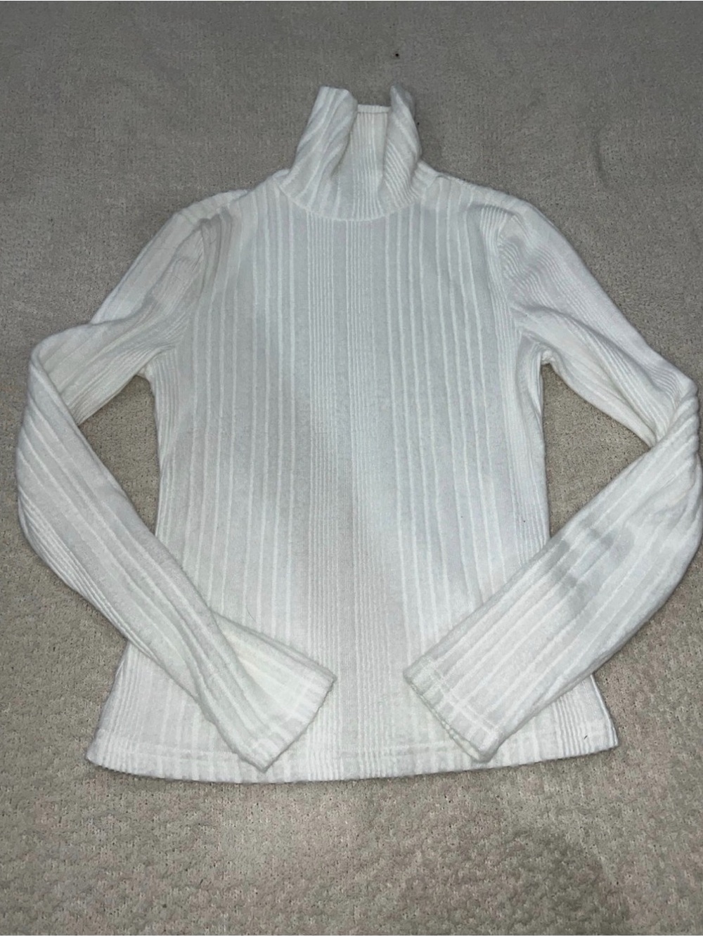 SHEIN White Ribbed Cowl Neck Sweater